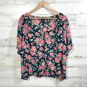 Torrid Floral Button Front Top - Painterly Floral